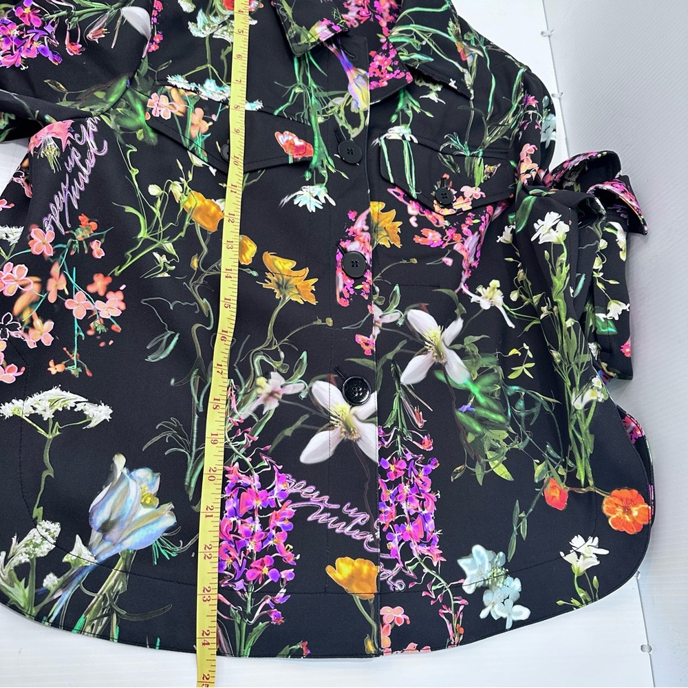Marc Cain Floral Print Jacket N1 (US 2/XS) Black Pink Flowers Luxury EU Designer - Picture 5 of 9